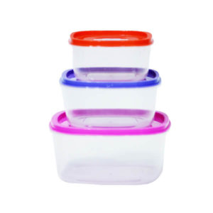 3 Pieces Square Food Container Set – (Pack Of 3)