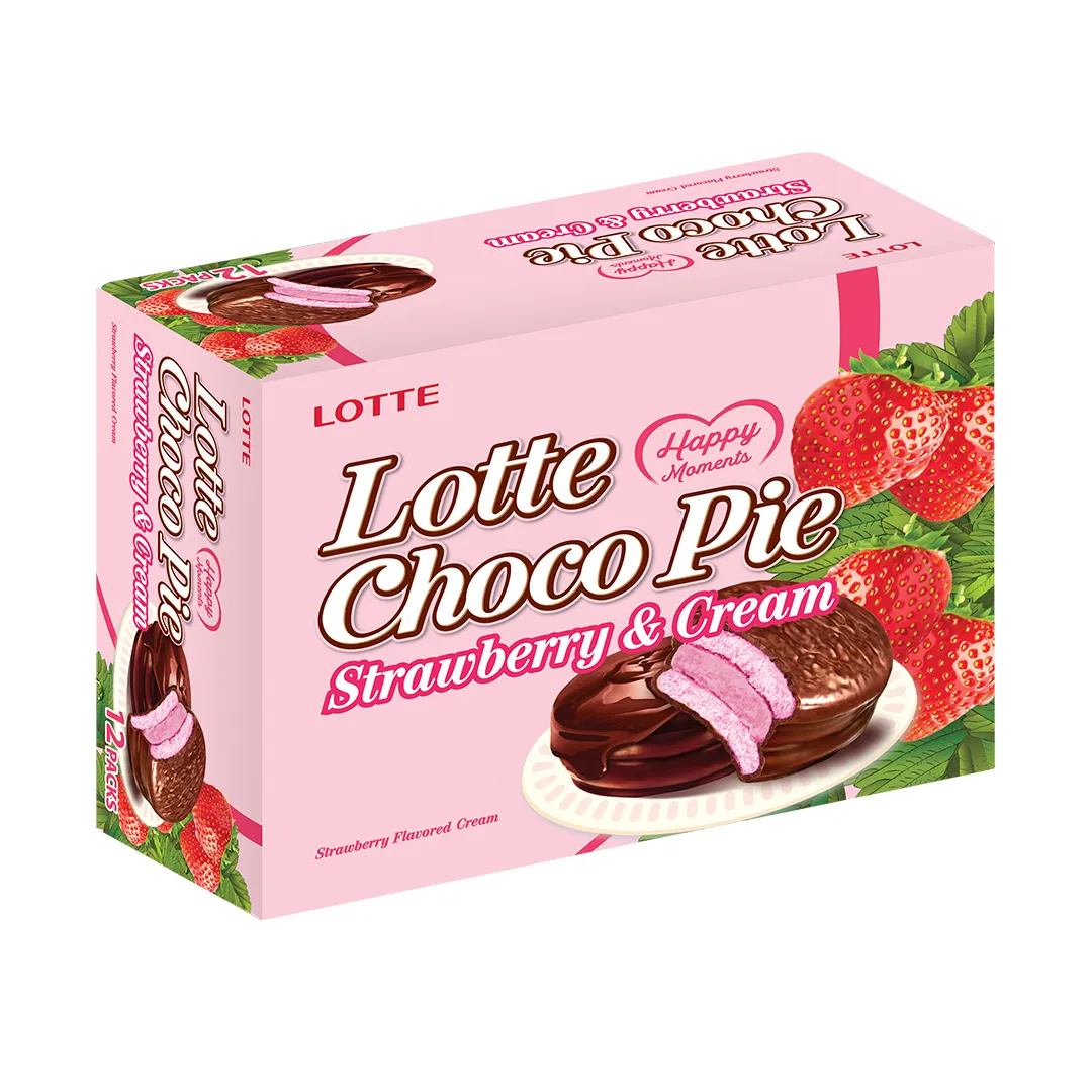 Lotte Choco Pie Strawberry and Cream (Pack of 6) Modern Bazar Faisalabad
